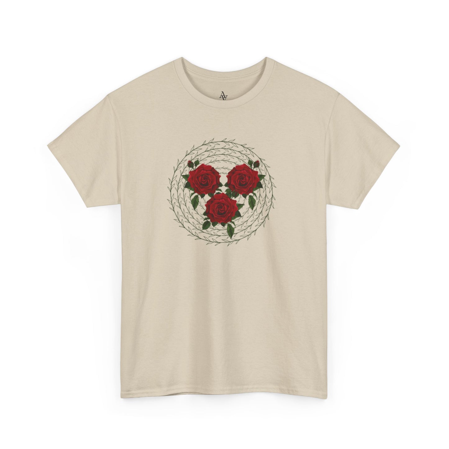 Approach Apparel Rose Embroidered Heavy Cotton Tee, Casual Summer Top, Vintage Style Gift, Floral Graphic Shirt, Trendy Streetwear