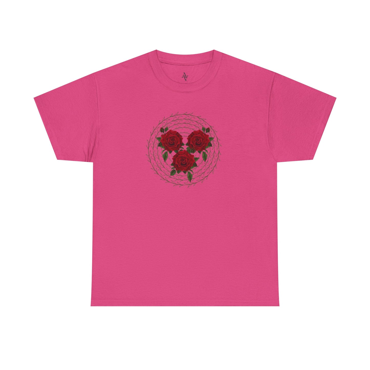 Approach Apparel Rose Embroidered Heavy Cotton Tee, Casual Summer Top, Vintage Style Gift, Floral Graphic Shirt, Trendy Streetwear
