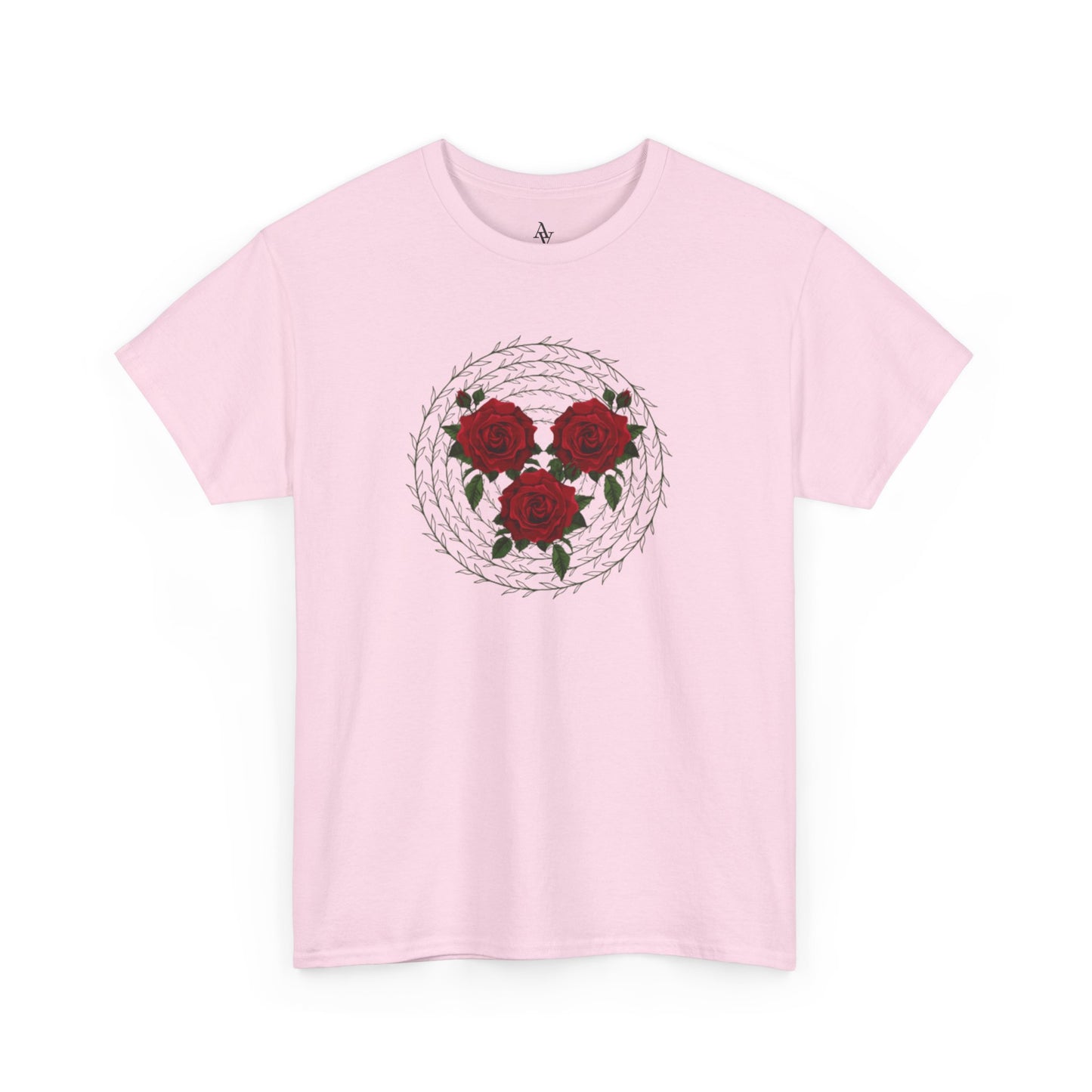 Approach Apparel Rose Embroidered Heavy Cotton Tee, Casual Summer Top, Vintage Style Gift, Floral Graphic Shirt, Trendy Streetwear