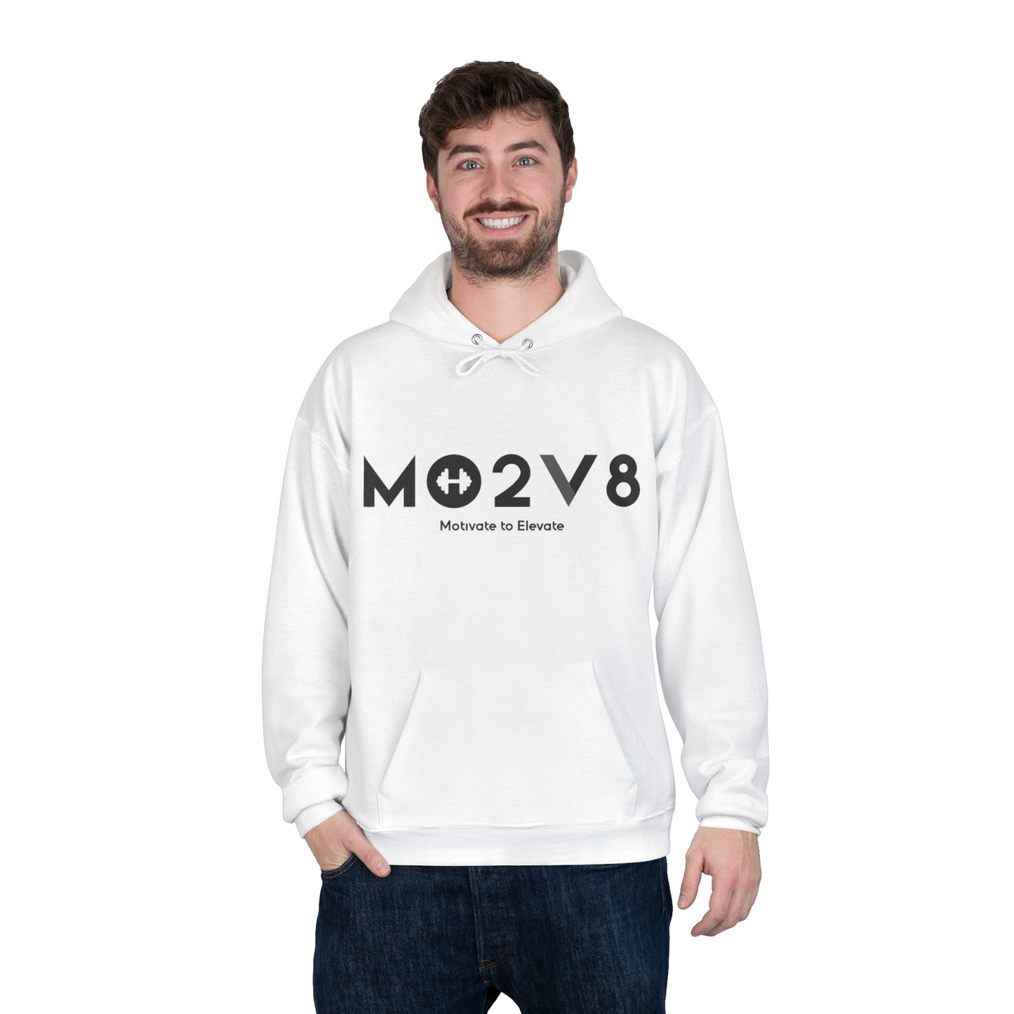 MO2V8 Eco-Friendly Motivational Hoodie - Unisex Pullover Sweatshirt, Gifts for Eco-Conscious, Casual Wear, Positive Vibes, Everyday Comfort