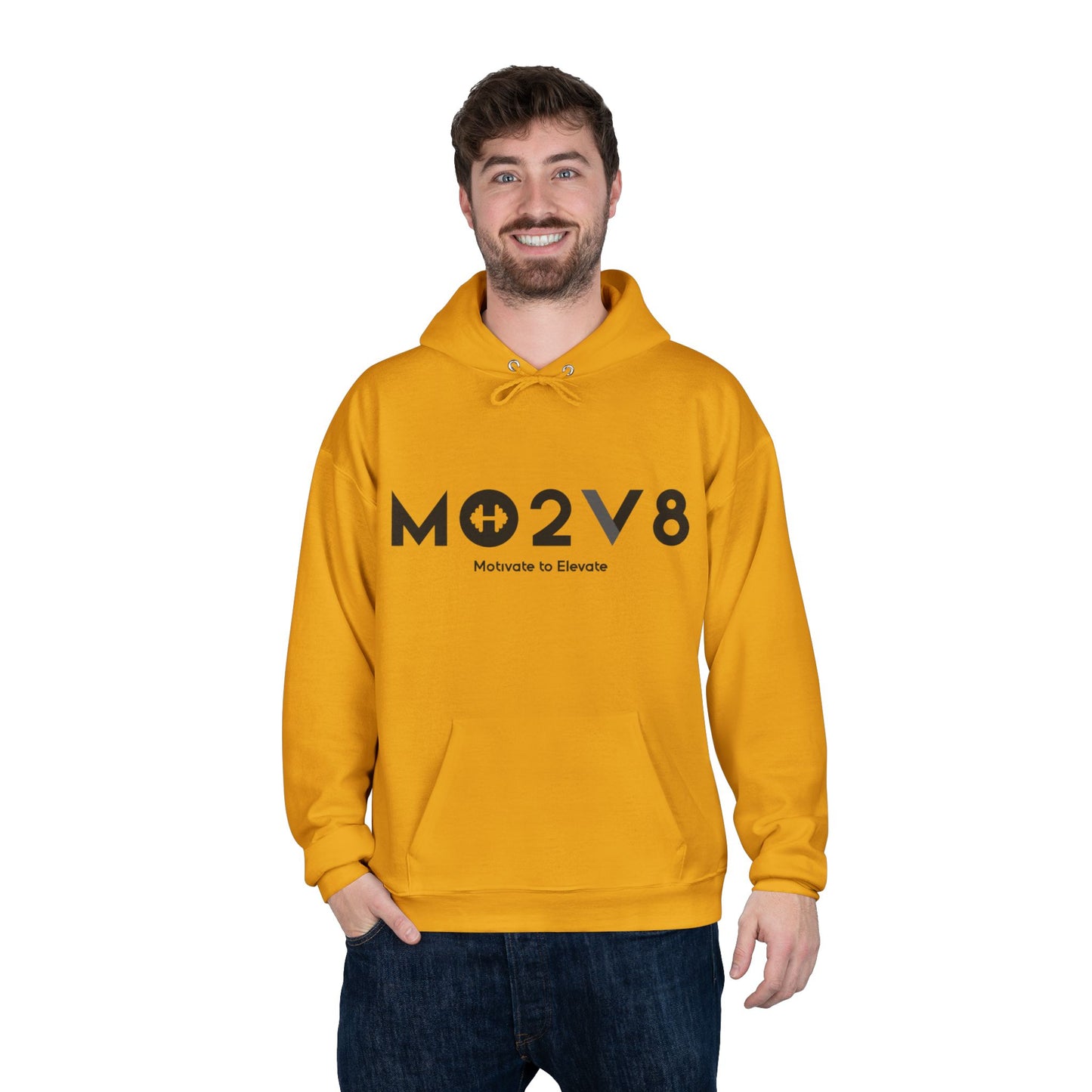 MO2V8 Eco-Friendly Motivational Hoodie - Unisex Pullover Sweatshirt, Gifts for Eco-Conscious, Casual Wear, Positive Vibes, Everyday Comfort