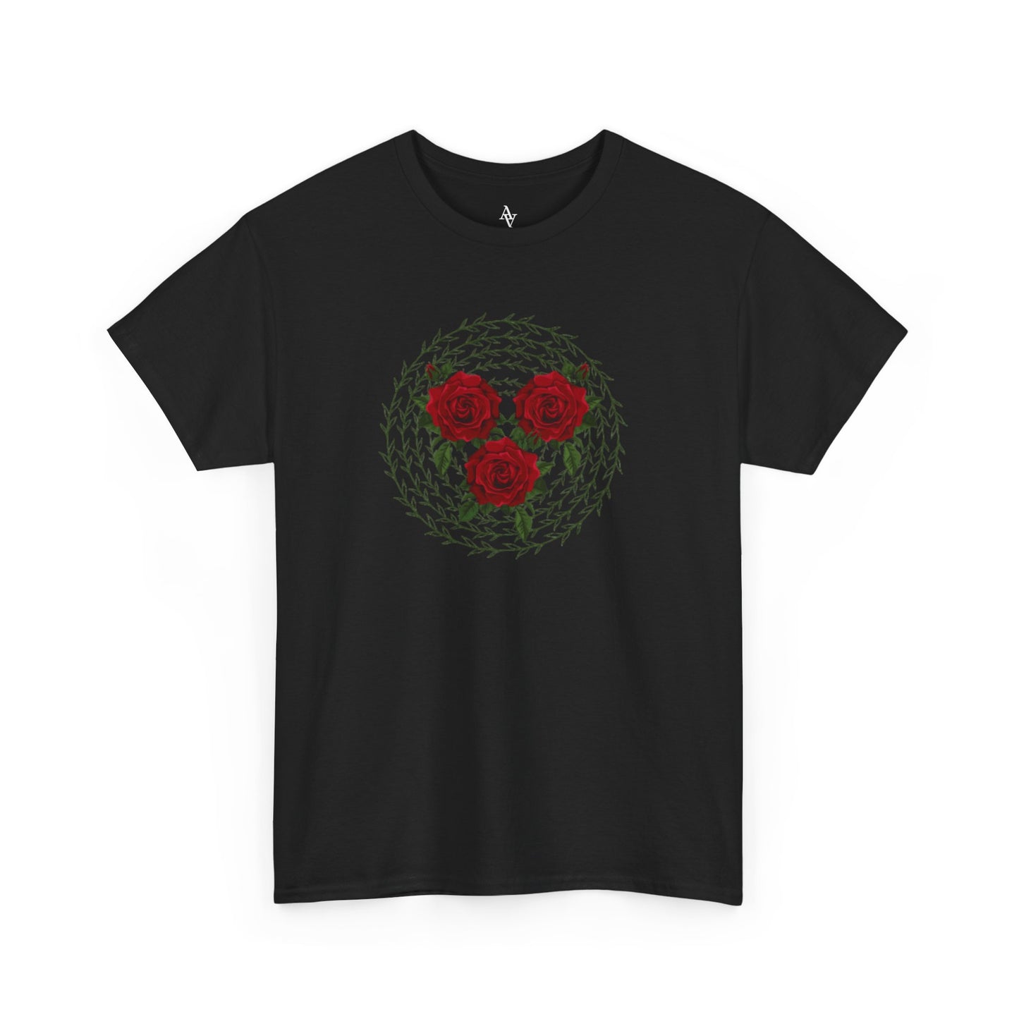 Approach Apparel Rose Embroidered Heavy Cotton Tee, Casual Summer Top, Vintage Style Gift, Floral Graphic Shirt, Trendy Streetwear