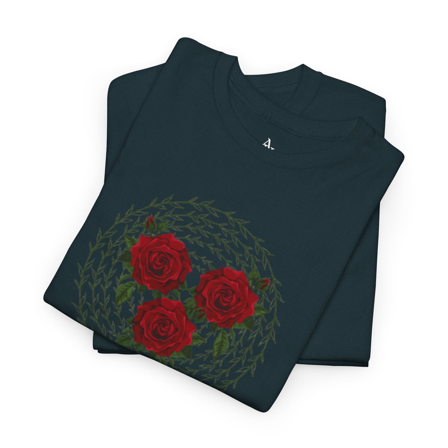 Approach Apparel Rose Embroidered Heavy Cotton Tee, Casual Summer Top, Vintage Style Gift, Floral Graphic Shirt, Trendy Streetwear