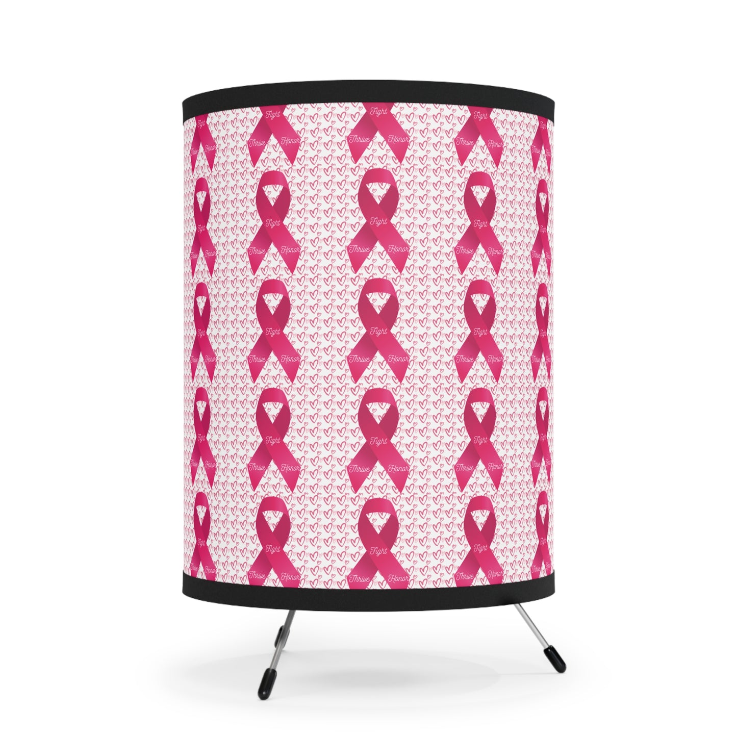 Approach Apparel Tripod Lamp, Breast Cancer Awareness Light, Home Decor, Unique Gift, Lighting for Celebrations, Supportive Design