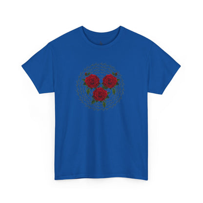 Approach Apparel Rose Embroidered  Heavy Cotton Tee, Casual Summer Top, Vintage Style Gift, Floral Graphic Shirt, Trendy Streetwear