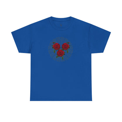 Approach Apparel Rose Embroidered  Heavy Cotton Tee, Casual Summer Top, Vintage Style Gift, Floral Graphic Shirt, Trendy Streetwear