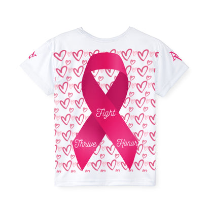 Approach Apparel Kids Sports Jersey - Fight, Thrive, Honor Breast Cancer Awareness Tee