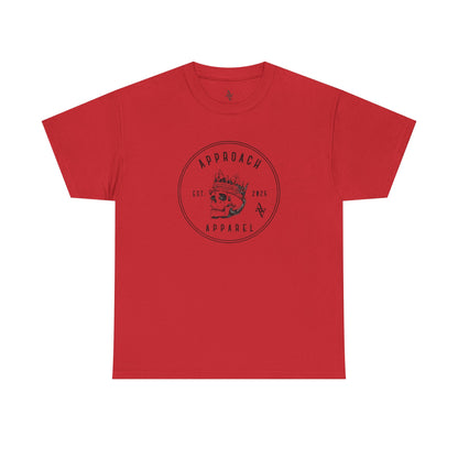 Approach Apparel Heavy Cotton Tee with Unique Skull Design, Casual Wear, Graphic T-Shirt, Streetwear, Gift for Him/Her