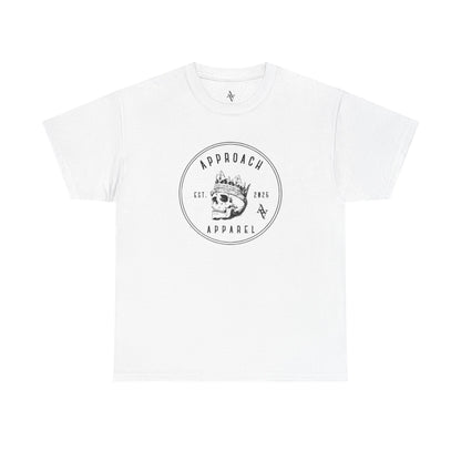 Approach Apparel Heavy Cotton Tee with Unique Skull Design, Casual Wear, Graphic T-Shirt, Streetwear, Gift for Him/Her