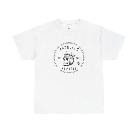 Approach Apparel Heavy Cotton Tee with Unique Skull Design, Casual Wear, Graphic T-Shirt, Streetwear, Gift for Him/Her