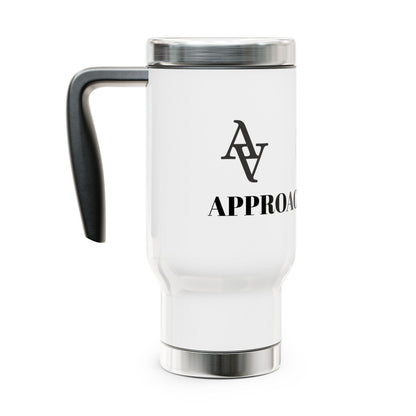 Approach Apparel Stainless Steel Travel Mug with Handle | 14oz | Perfect for On-the-Go Coffee Lovers