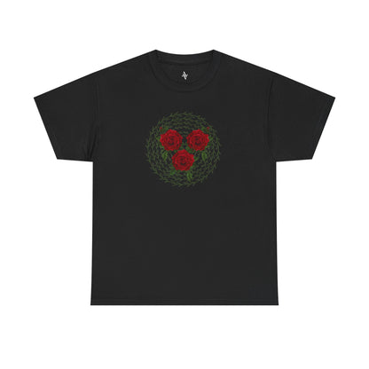 Approach Apparel Rose Embroidered  Heavy Cotton Tee, Casual Summer Top, Vintage Style Gift, Floral Graphic Shirt, Trendy Streetwear