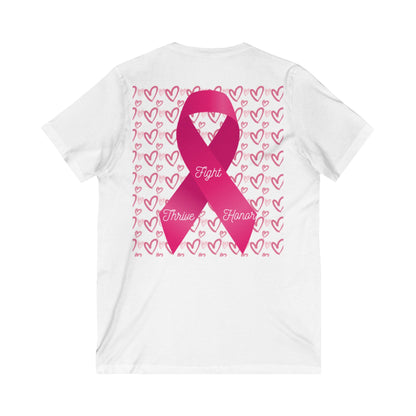 Approach Apparel Breast Cancer Awareness V-Neck Tee - Fight, Thrive, Hope