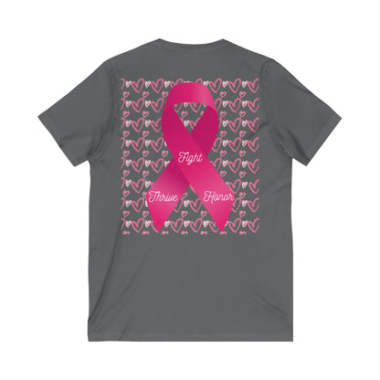 Approach Apparel Breast Cancer Awareness V-Neck Tee - Fight, Thrive, Hope