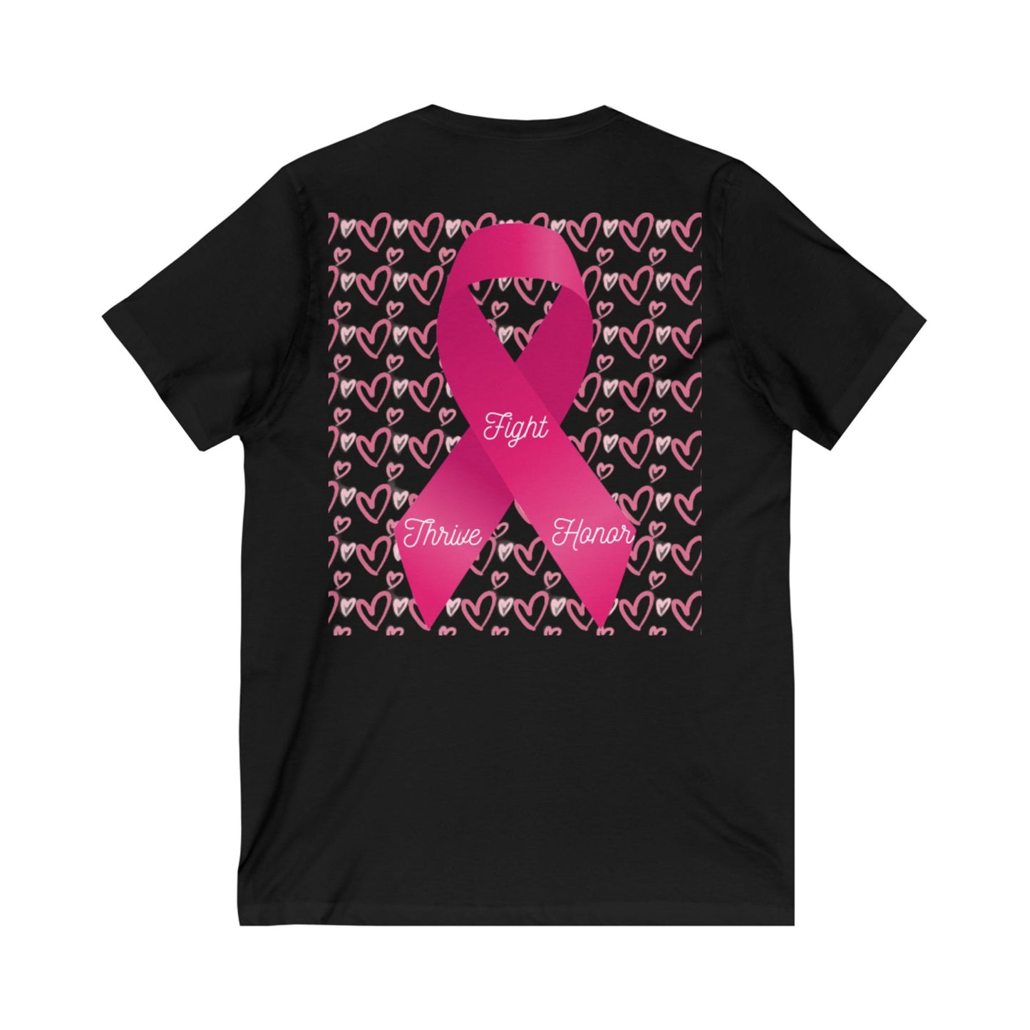 Approach Apparel Breast Cancer Awareness V-Neck Tee - Fight, Thrive, Hope