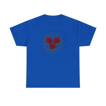 Approach Apparel Rose Embroidered  Heavy Cotton Tee, Casual Summer Top, Vintage Style Gift, Floral Graphic Shirt, Trendy Streetwear