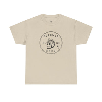 Approach Apparel Heavy Cotton Tee with Unique Skull Design, Casual Wear, Graphic T-Shirt, Streetwear, Gift for Him/Her
