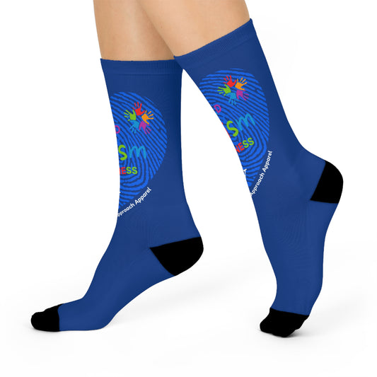 Approach Apparel Autism Awareness Cushioned Crew Socks - Blue Heart Design