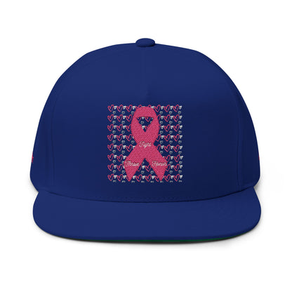 Approach Apparel Pink Ribbon Flat Bill Cap (Embroidery) - 'Fight, Honor, Love' Design
