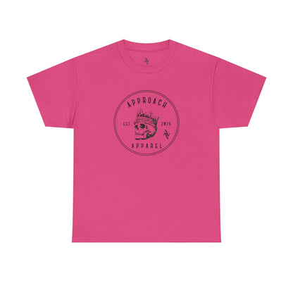 Approach Apparel Heavy Cotton Tee with Unique Skull Design, Casual Wear, Graphic T-Shirt, Streetwear, Gift for Him/Her