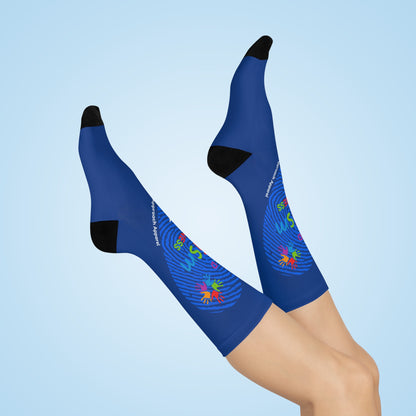 Approach Apparel Autism Awareness Cushioned Crew Socks - Blue Heart Design