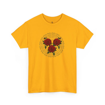 Approach Apparel Rose Embroidered  Heavy Cotton Tee, Casual Summer Top, Vintage Style Gift, Floral Graphic Shirt, Trendy Streetwear