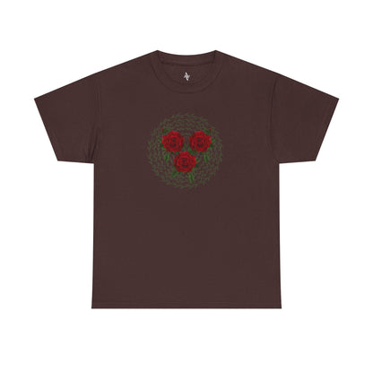 Approach Apparel Rose Embroidered  Heavy Cotton Tee, Casual Summer Top, Vintage Style Gift, Floral Graphic Shirt, Trendy Streetwear