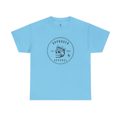 Approach Apparel Heavy Cotton Tee with Unique Skull Design, Casual Wear, Graphic T-Shirt, Streetwear, Gift for Him/Her