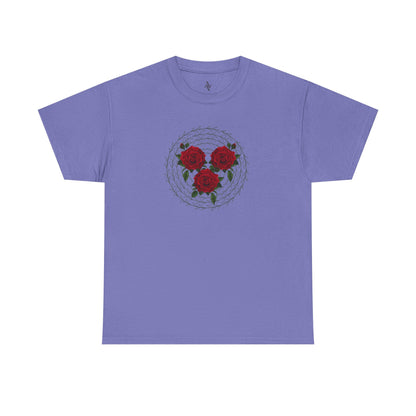 Approach Apparel Rose Embroidered  Heavy Cotton Tee, Casual Summer Top, Vintage Style Gift, Floral Graphic Shirt, Trendy Streetwear