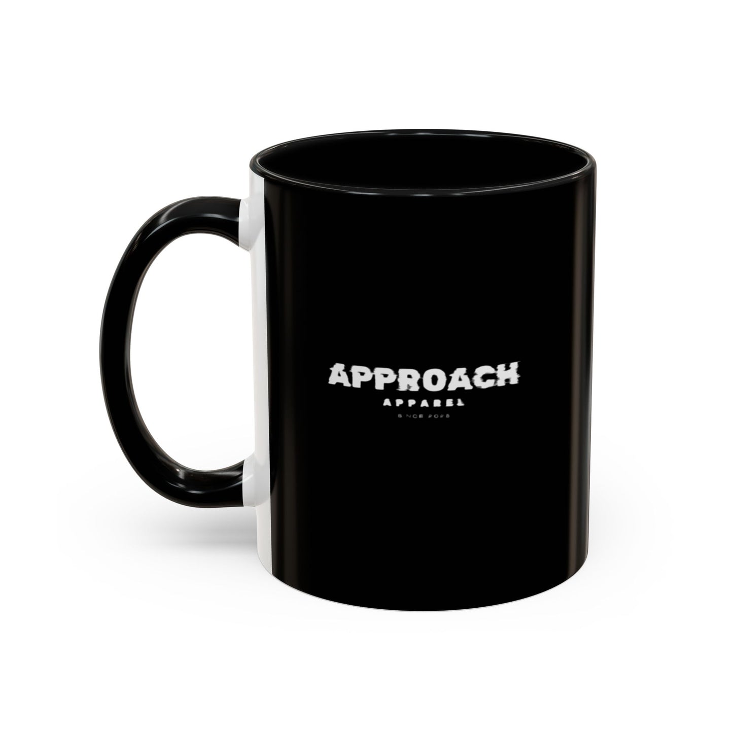 Approach Apparel Stylish Accent Coffee Mug, Custom Black Mug, Modern Design Coffee Cup, Personalized Drinkware, Unique Gift for Coffee Lovers