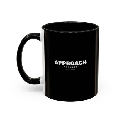 Approach Apparel Stylish Accent Coffee Mug, Custom Black Mug, Modern Design Coffee Cup, Personalized Drinkware, Unique Gift for Coffee Lovers