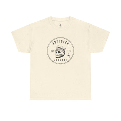 Approach Apparel Heavy Cotton Tee with Unique Skull Design, Casual Wear, Graphic T-Shirt, Streetwear, Gift for Him/Her