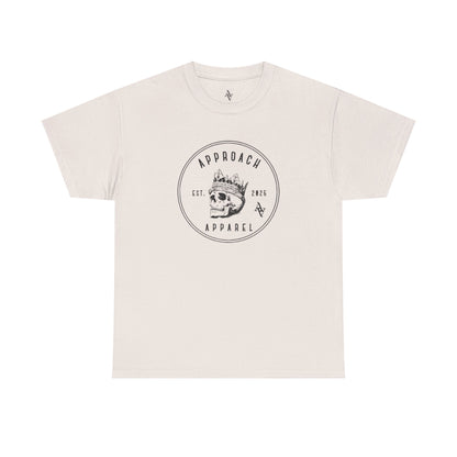 Approach Apparel Heavy Cotton Tee with Unique Skull Design, Casual Wear, Graphic T-Shirt, Streetwear, Gift for Him/Her