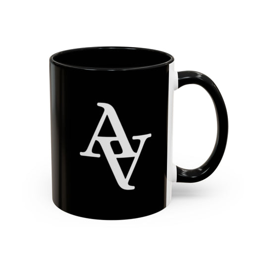 Approach Apparel Stylish Accent Coffee Mug, Custom Black Mug, Modern Design Coffee Cup, Personalized Drinkware, Unique Gift for Coffee Lovers
