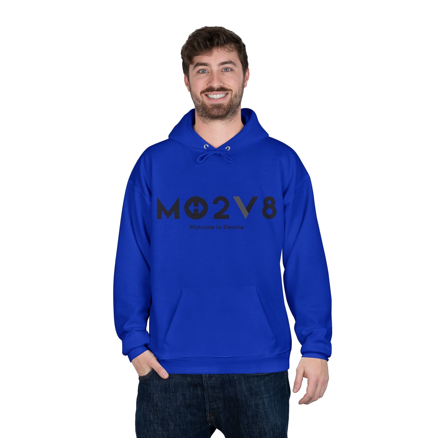 MO2V8 Eco-Friendly Motivational Hoodie - Unisex Pullover Sweatshirt, Gifts for Eco-Conscious, Casual Wear, Positive Vibes, Everyday Comfort