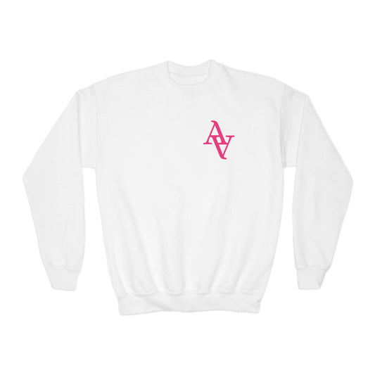 Approach Apparel Breast Cancer Awareness Youth Crewneck Sweatshirt, Supportive Apparel, Gift for Teens, Love, Empowerment, Pink Ribbon