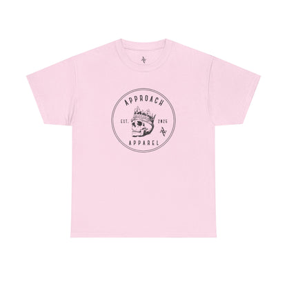 Approach Apparel Heavy Cotton Tee with Unique Skull Design, Casual Wear, Graphic T-Shirt, Streetwear, Gift for Him/Her