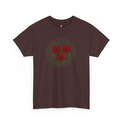 Approach Apparel Rose Embroidered  Heavy Cotton Tee, Casual Summer Top, Vintage Style Gift, Floral Graphic Shirt, Trendy Streetwear
