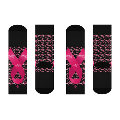 Approach Apparel Breast Cancer Awareness Cushioned Crew Socks - Fight, Honor, Love