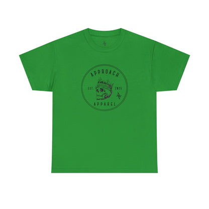 Approach Apparel Heavy Cotton Tee with Unique Skull Design, Casual Wear, Graphic T-Shirt, Streetwear, Gift for Him/Her