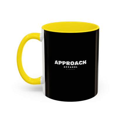 Approach Apparel Stylish Accent Coffee Mug, Custom Black Mug, Modern Design Coffee Cup, Personalized Drinkware, Unique Gift for Coffee Lovers