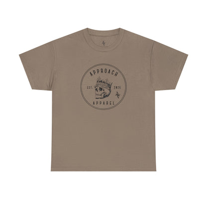 Approach Apparel Heavy Cotton Tee with Unique Skull Design, Casual Wear, Graphic T-Shirt, Streetwear, Gift for Him/Her