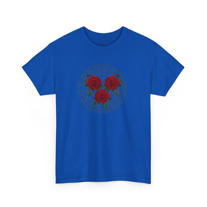 Approach Apparel Rose Embroidered  Heavy Cotton Tee, Casual Summer Top, Vintage Style Gift, Floral Graphic Shirt, Trendy Streetwear
